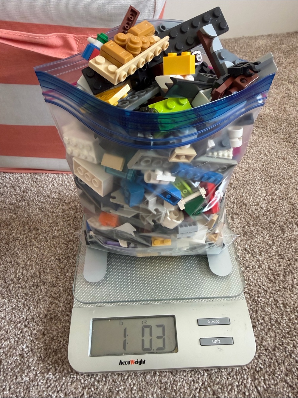 Lego Mixed Brick Lot in Blue, White, Green, Yellow, Brown